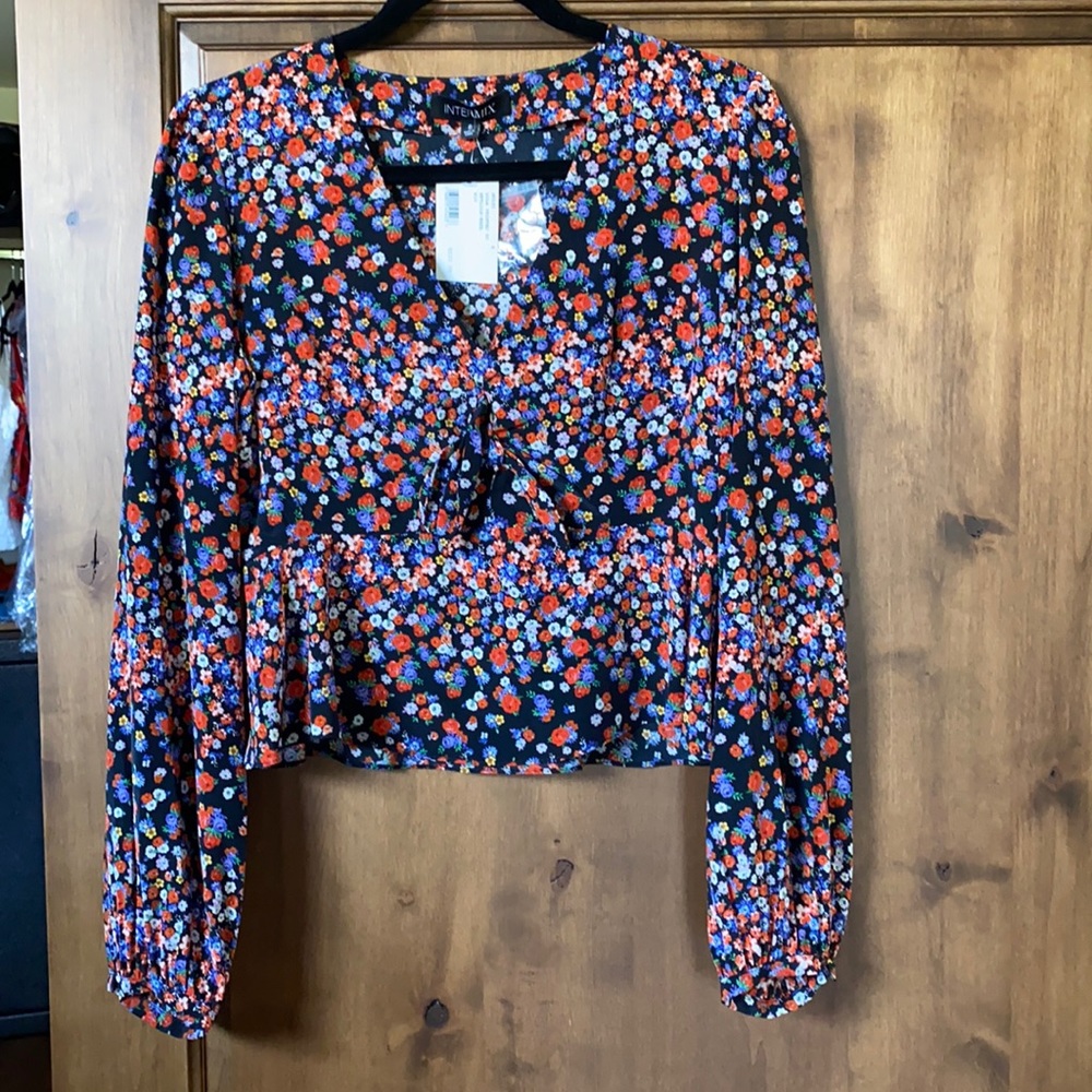 Intermix long sleeve floral blouse